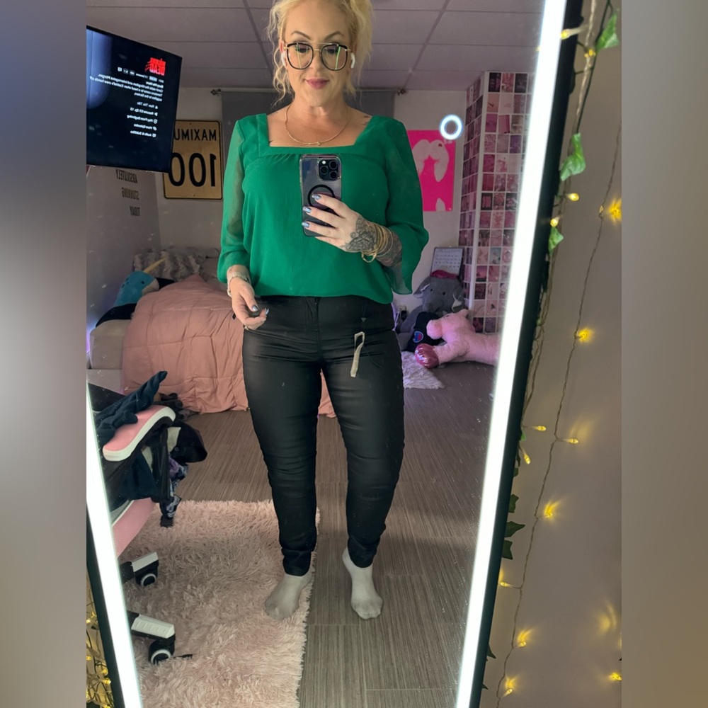 coated denim. So flattering and ridiculous sexy !